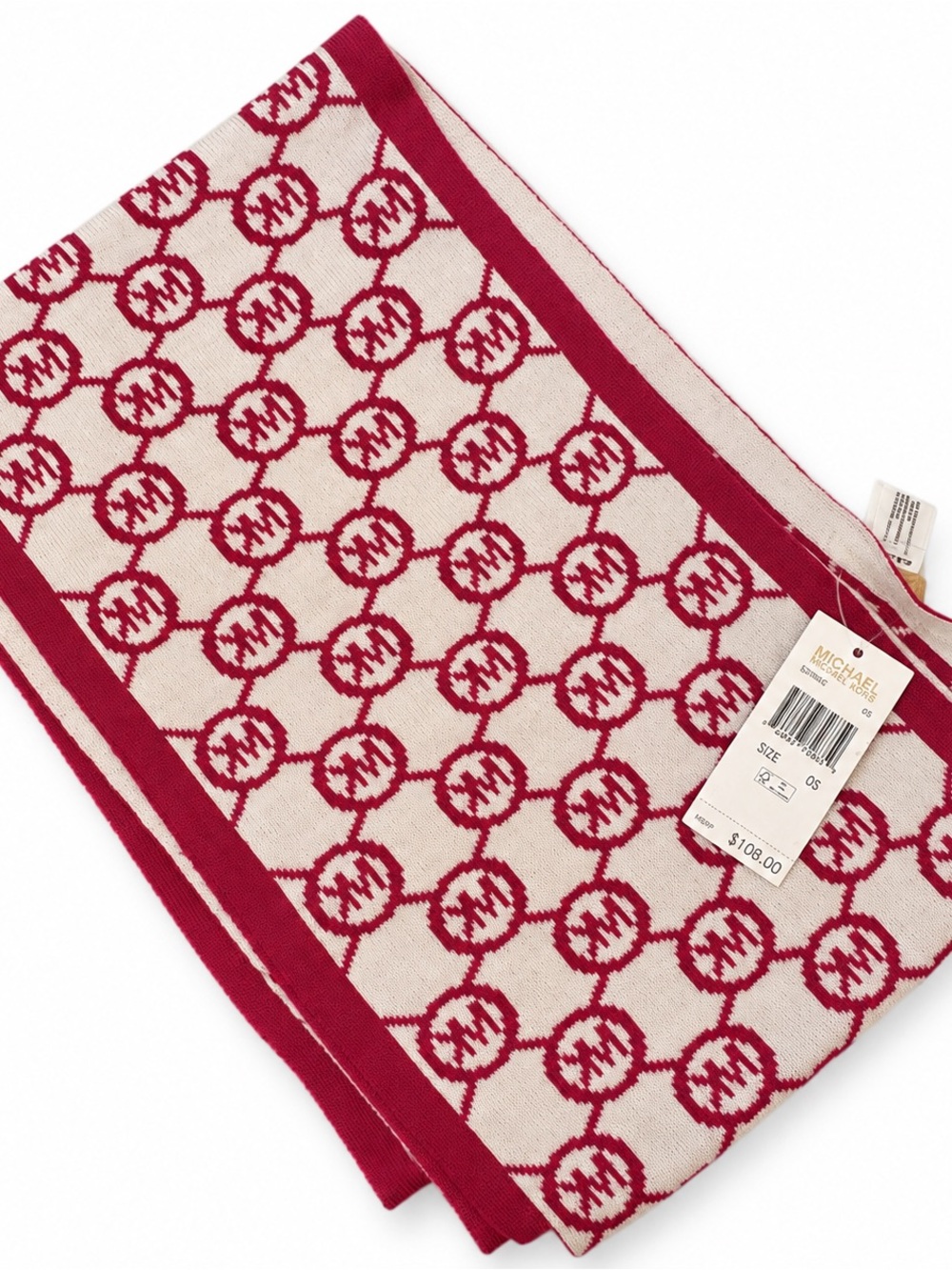 🔥 NWT Michael Kors All-Over MK Logo Circle Knit Scarf 🔥